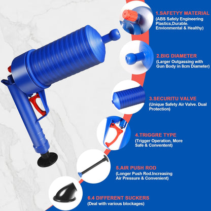 Powerful Sink Drain Clog Remover Plunger Tool