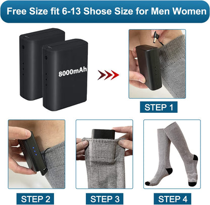 Warm Thermal Rechargeable Heat Socks for Men Women