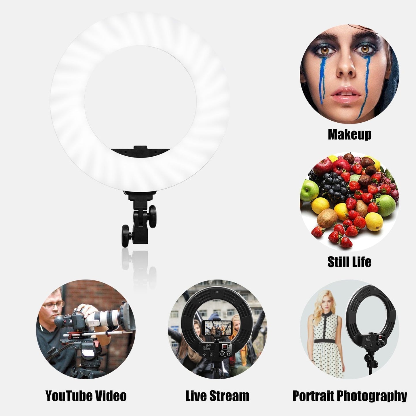 Slim LED Ring Light Kit with Adjustable Stand