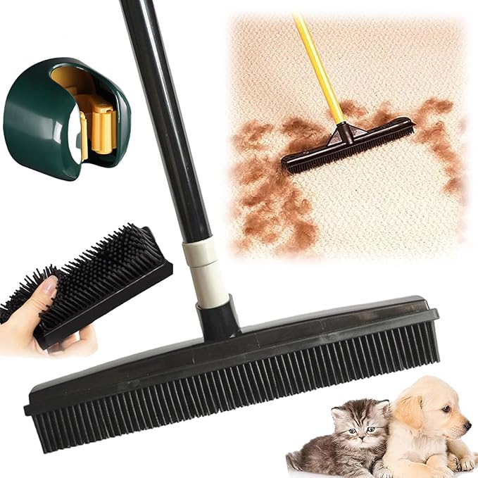 Gentle Pet Hair Removal Brush with Soft Rubber