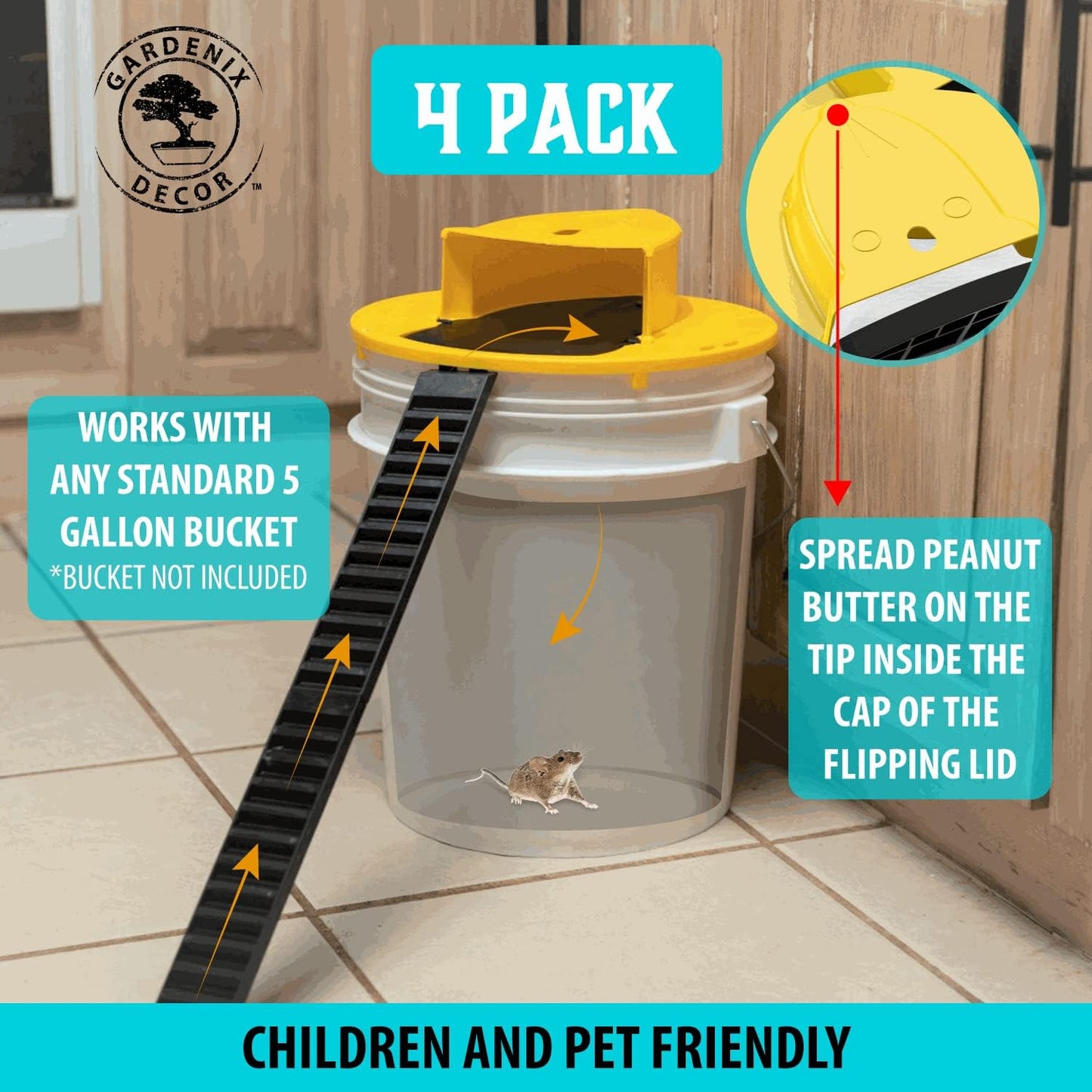 Effective 4-Pack Humane Mouse Trap Kit