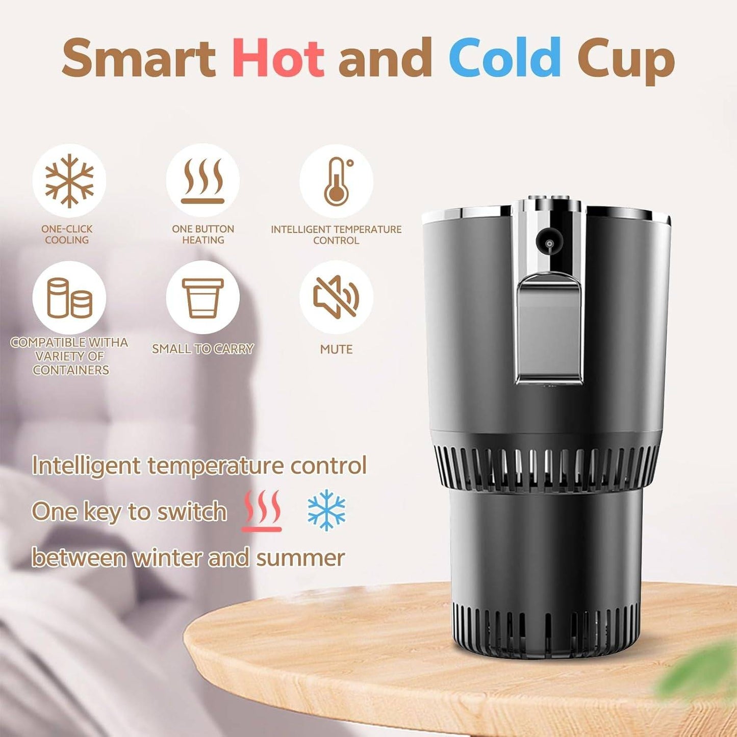 Insulated Heated and Cooled Car Cup Holder