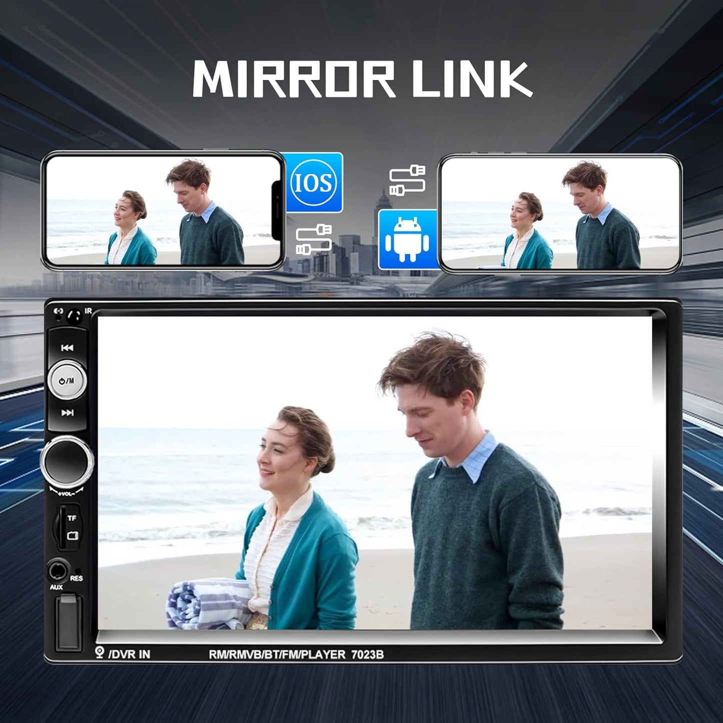 Premium 2 Din Car Radio with GPS Bluetooth Backup Cam