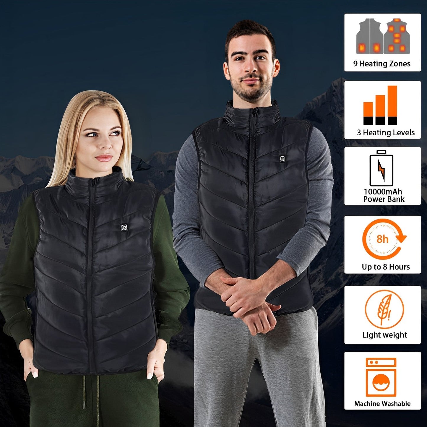 Warm Adjustable Heat Vest for Men and Women