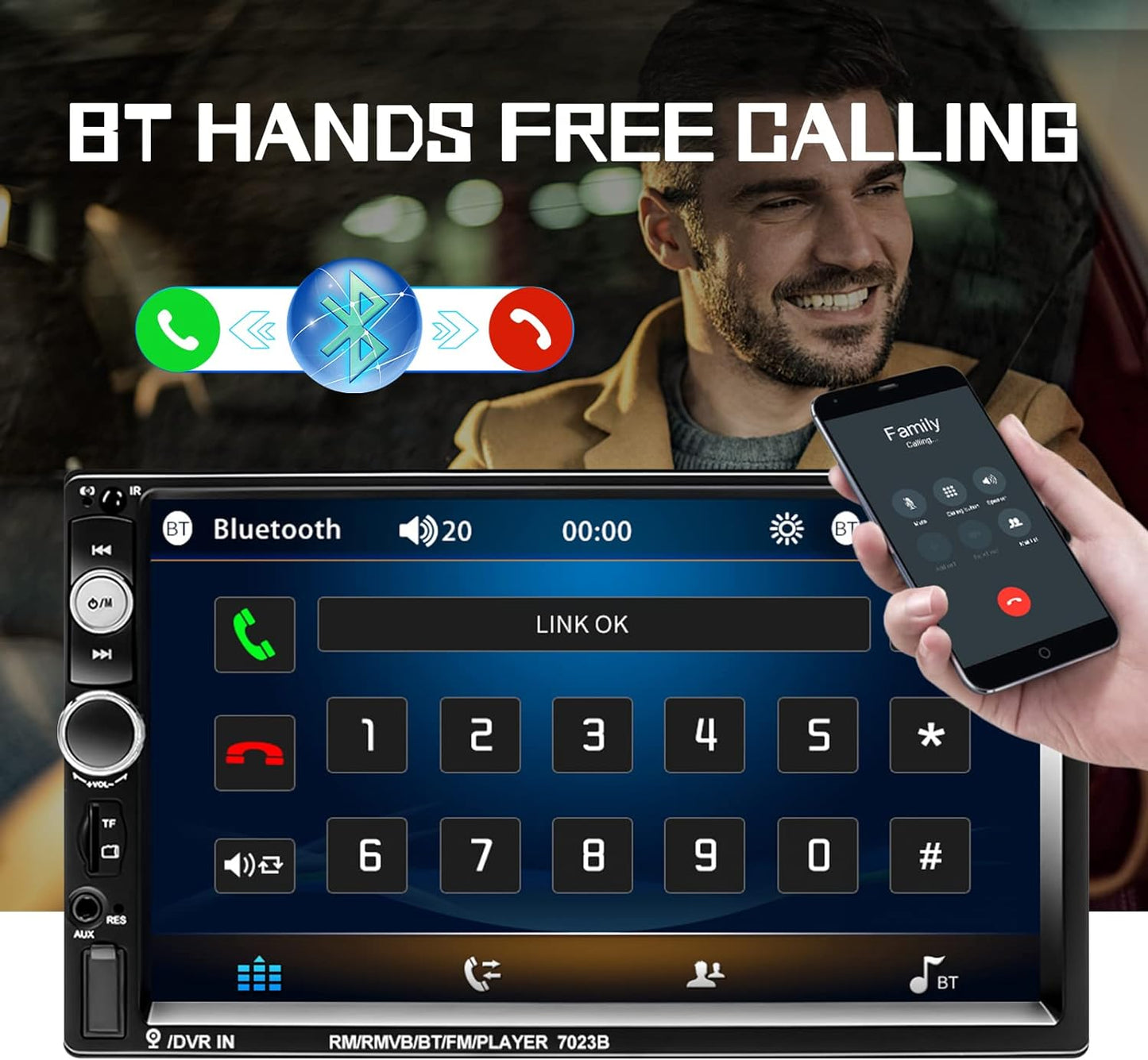 Premium 2 Din Car Radio with GPS Bluetooth Backup Cam