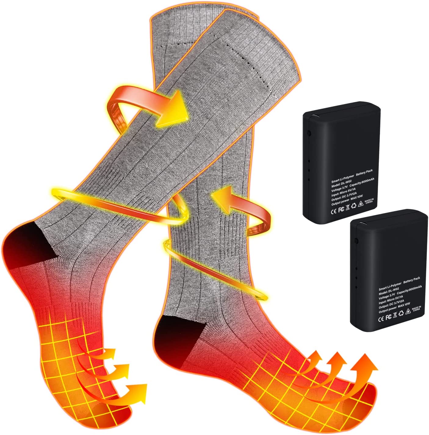 Warm Thermal Rechargeable Heat Socks for Men Women - Halri