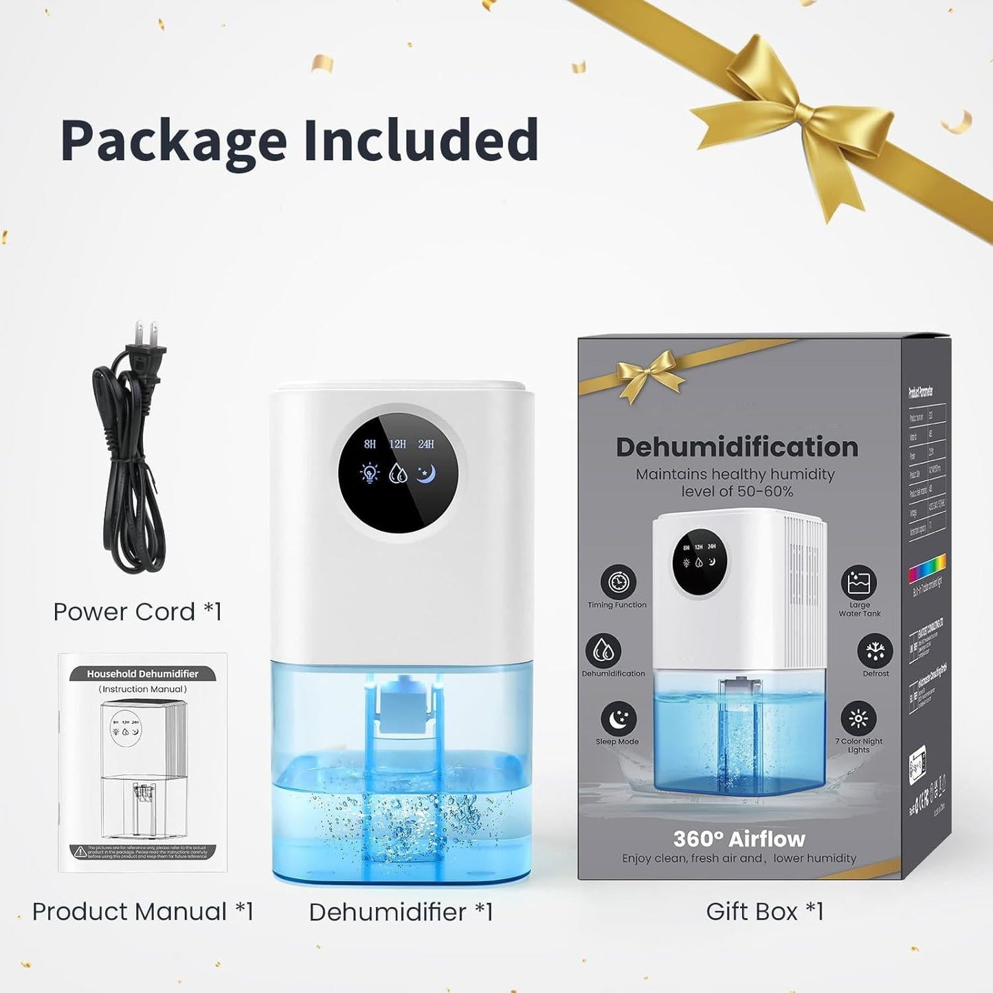 Compact Quiet Dehumidifier for Home/Bathroom