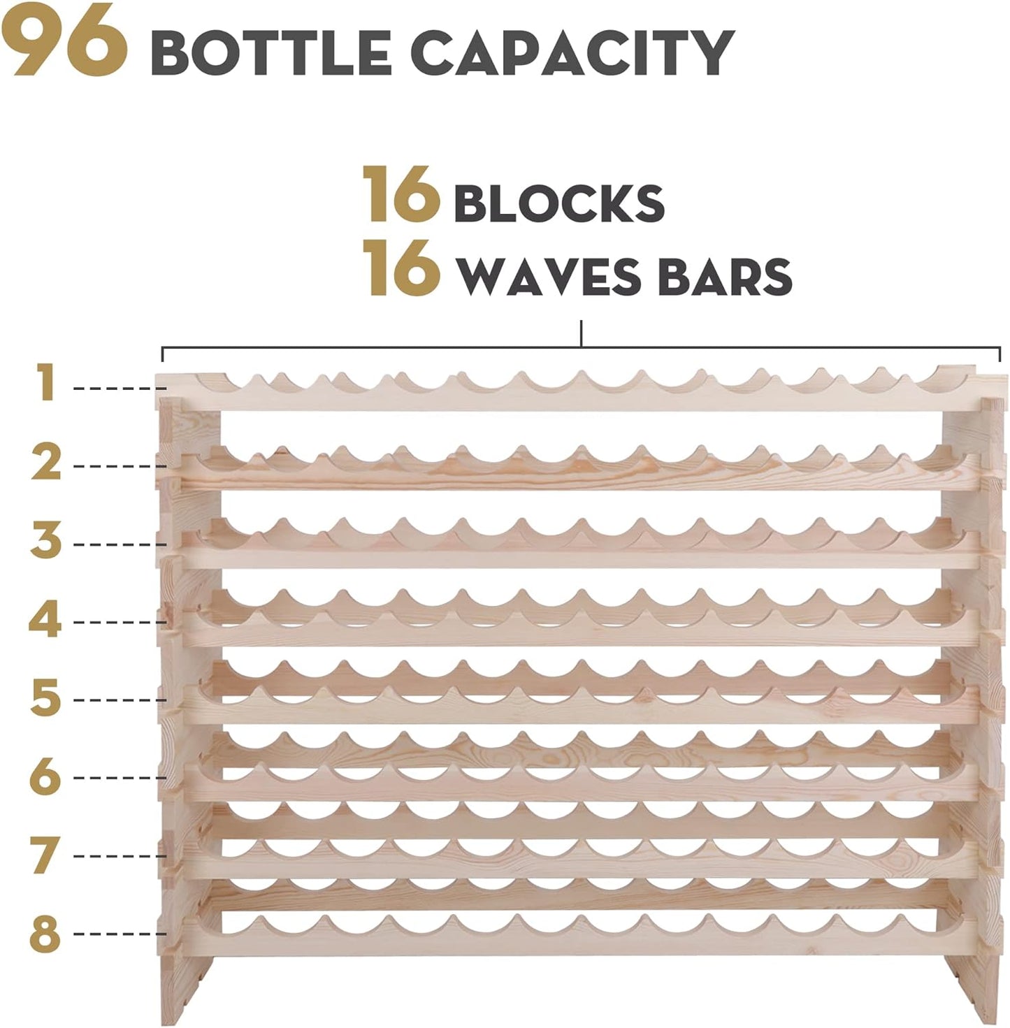 Space Saving 96 Bottle Wine Storage Rack