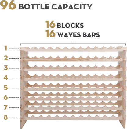 Space Saving 96 Bottle Wine Storage Rack