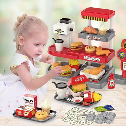 Fun 71 Piece Children's Play Kitchen Food Set with Register - Halri