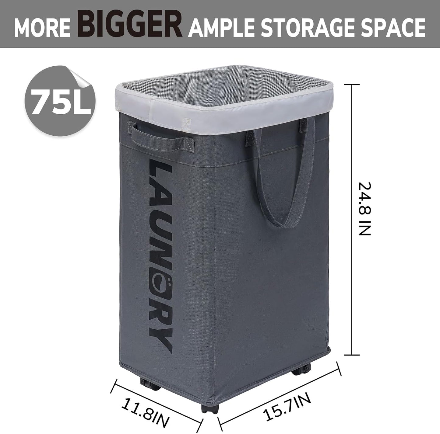 Portable Folding Extra Large Laundry Cart on Wheels