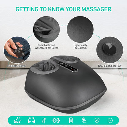 Electric Foot Massager with Heat and Vibration Therapy