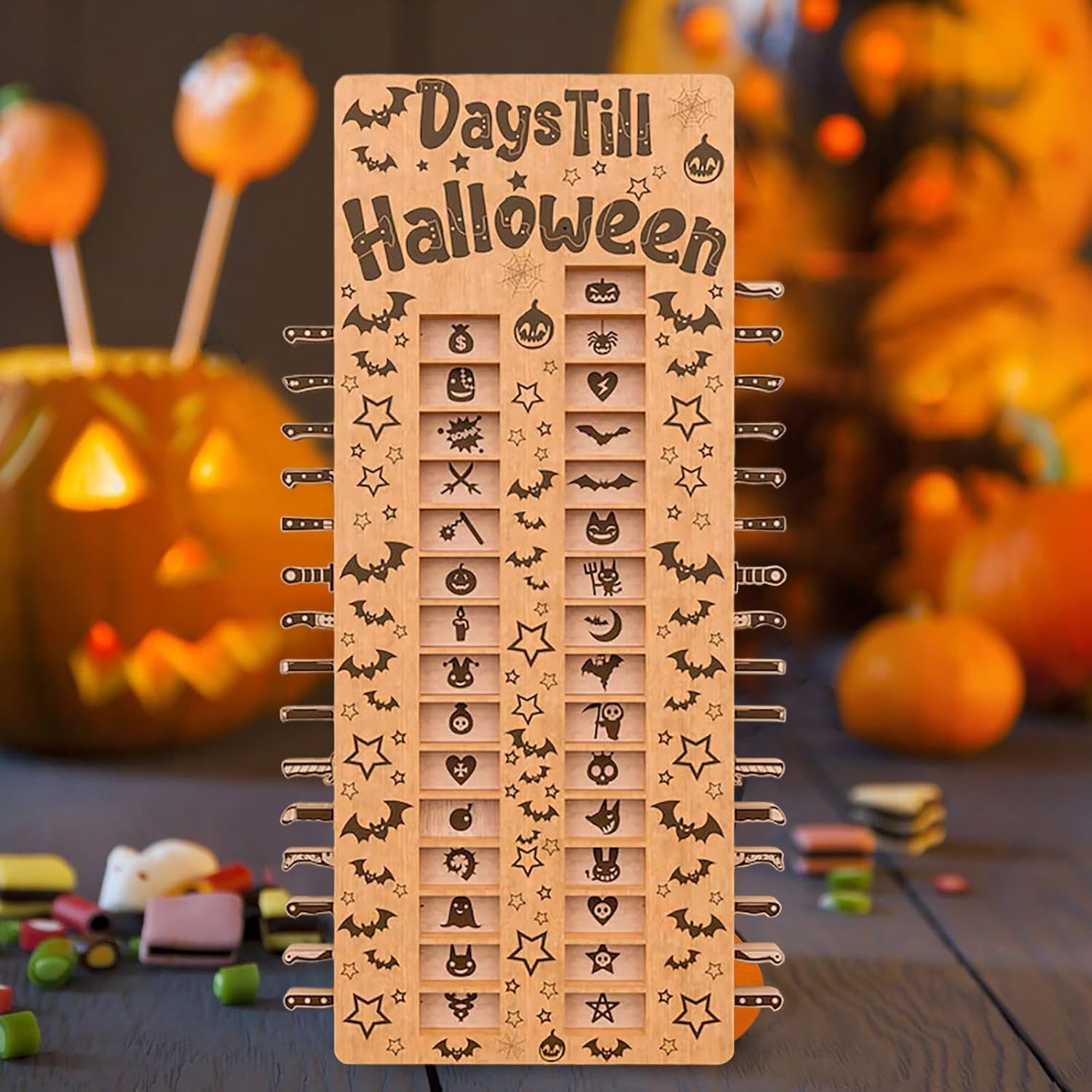 Spooky Wooden Halloween Countdown Calendar - Halri