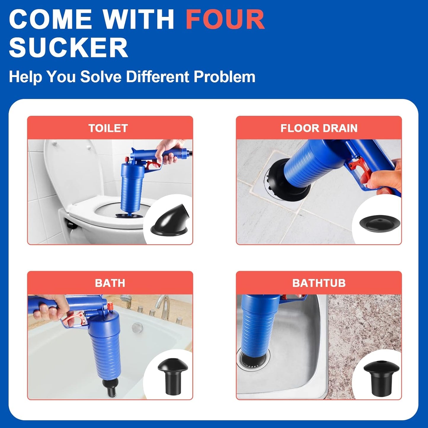 Powerful Sink Drain Clog Remover Plunger Tool