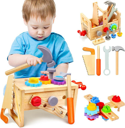 Kids Wooden Toy Toolbox Set - Halri
