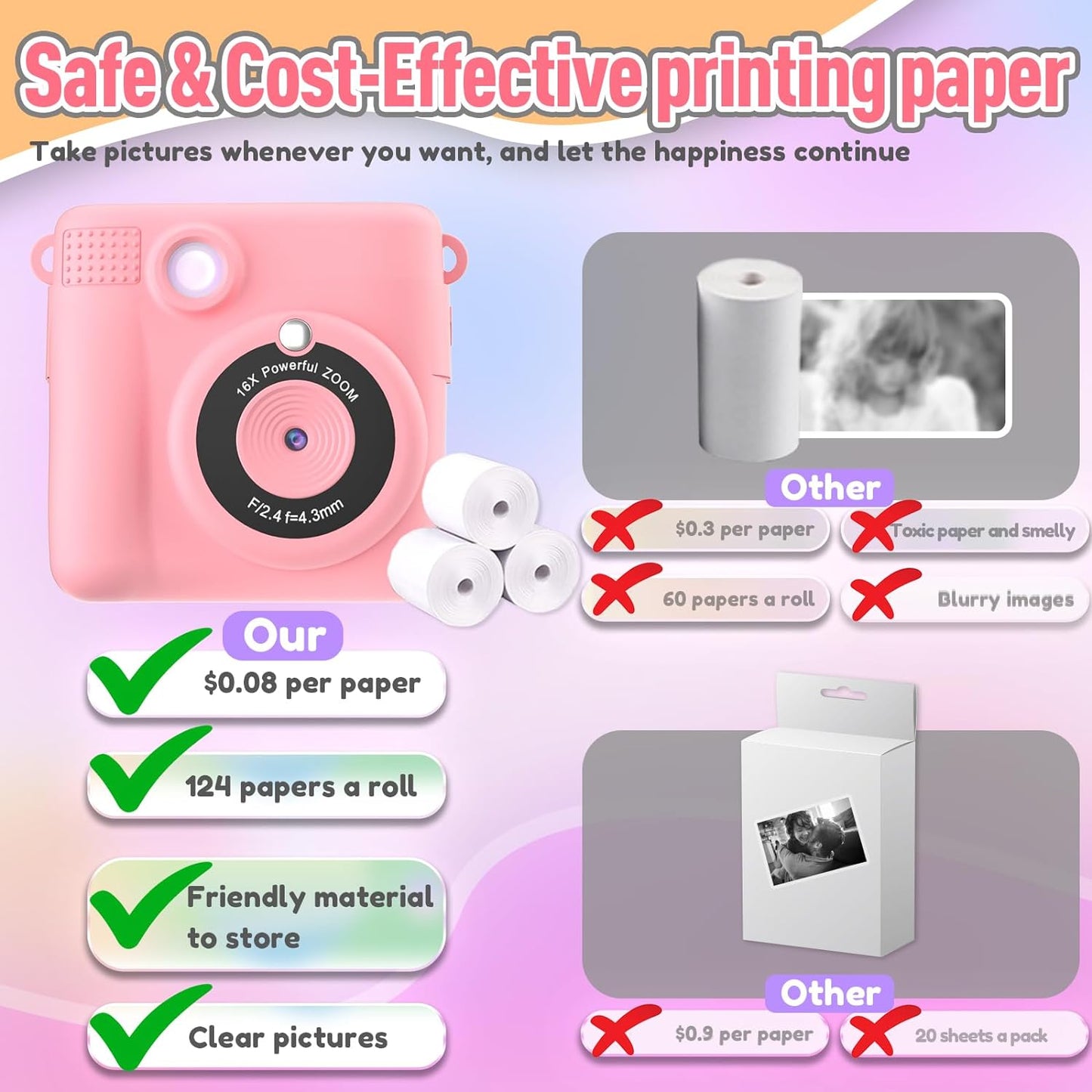Fun Compact Instant Photo Camera For Children