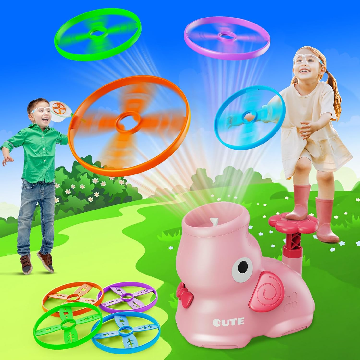 Fun Flying Disc Launcher Playset - Halri