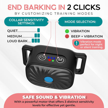 Effective Dog Bark Control Collar with Adjustable Vibration