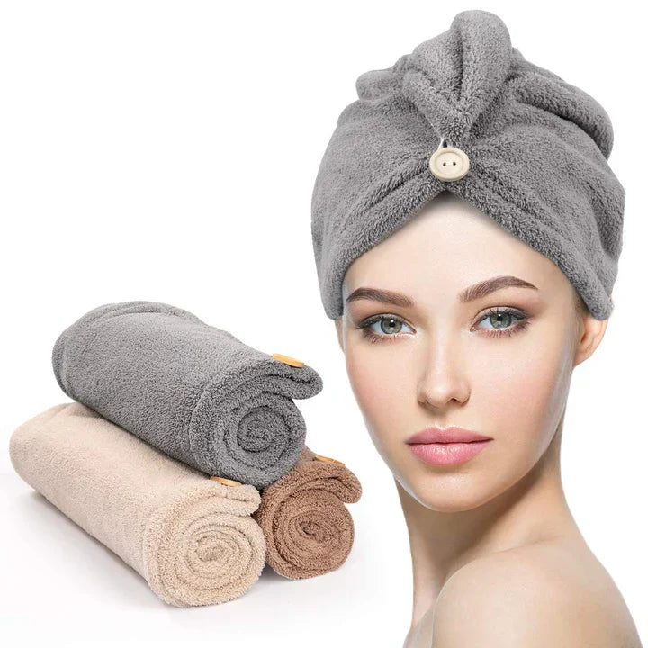 Soft Fast Dry Microfiber Hair Towel Set 3 Pack