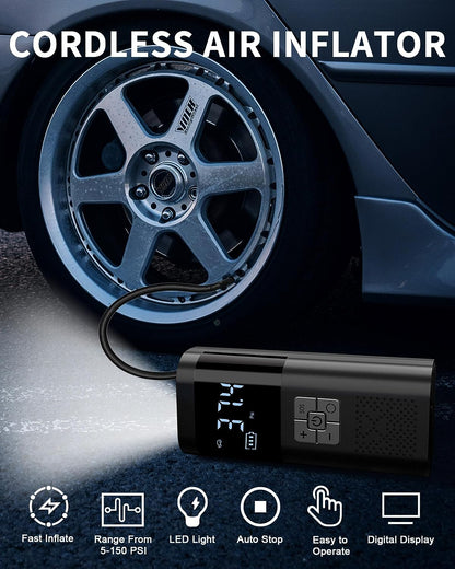 Compact Auto Air Pump Tire Inflator Kit