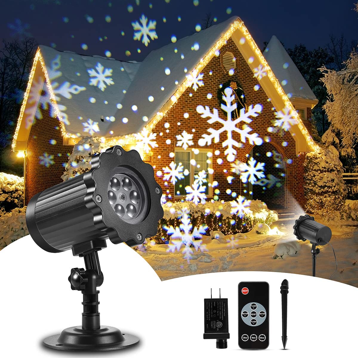 Colorful Laser Holiday Light Projector Indoor Outdoor Use - Halri