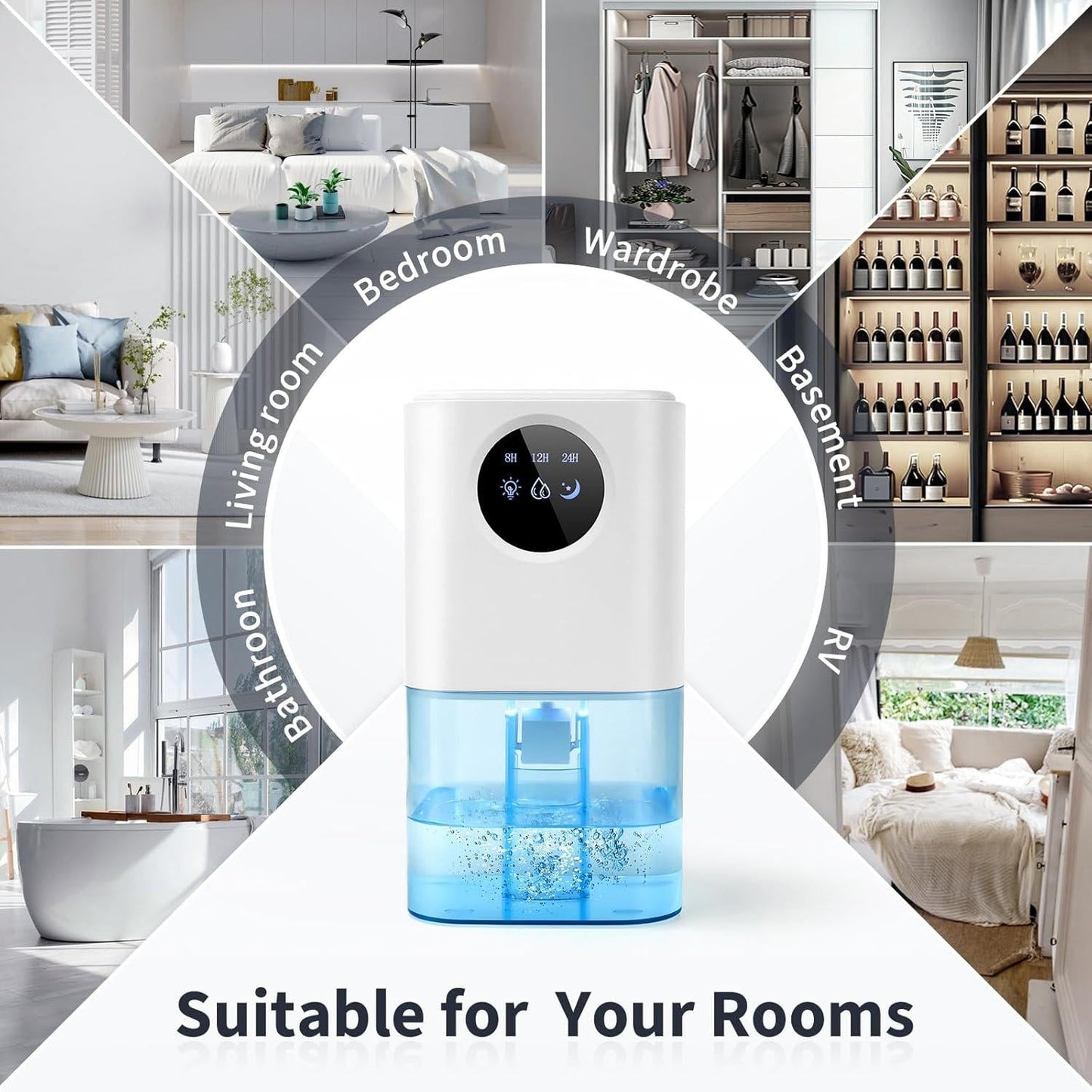 Compact Quiet Dehumidifier for Home/Bathroom