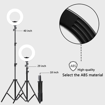 Slim LED Ring Light Kit with Adjustable Stand