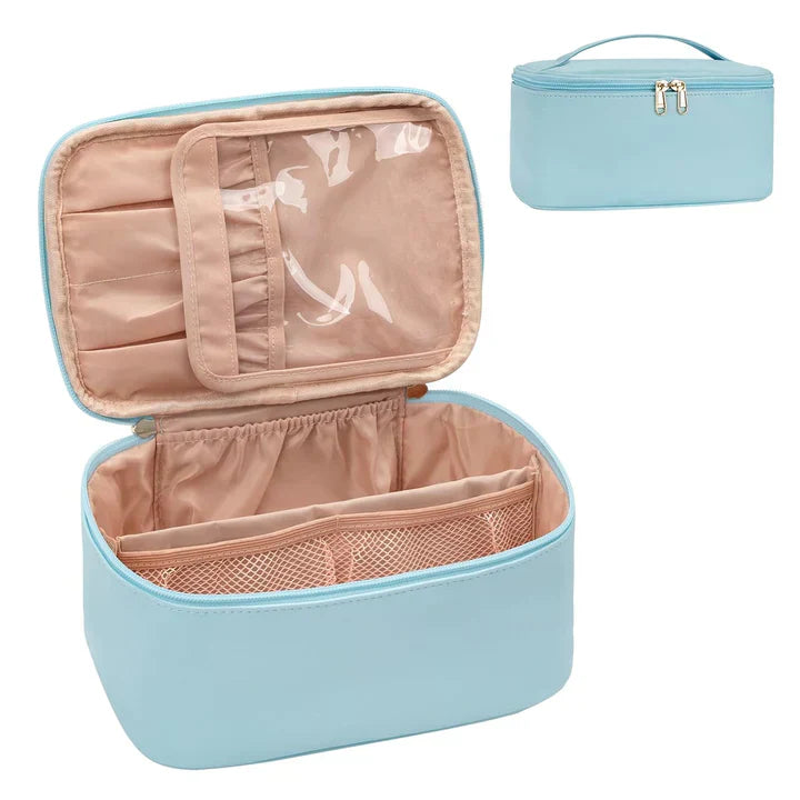 Portable Makeup Storage Case with Compartments