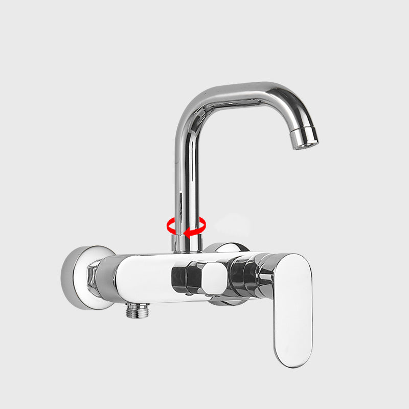 Modern Chrome Bathtub Faucet Lever Handle Trim - Halri