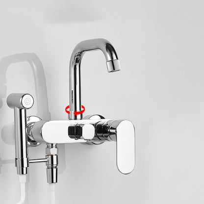 Modern Chrome Bathtub Faucet Lever Handle Trim