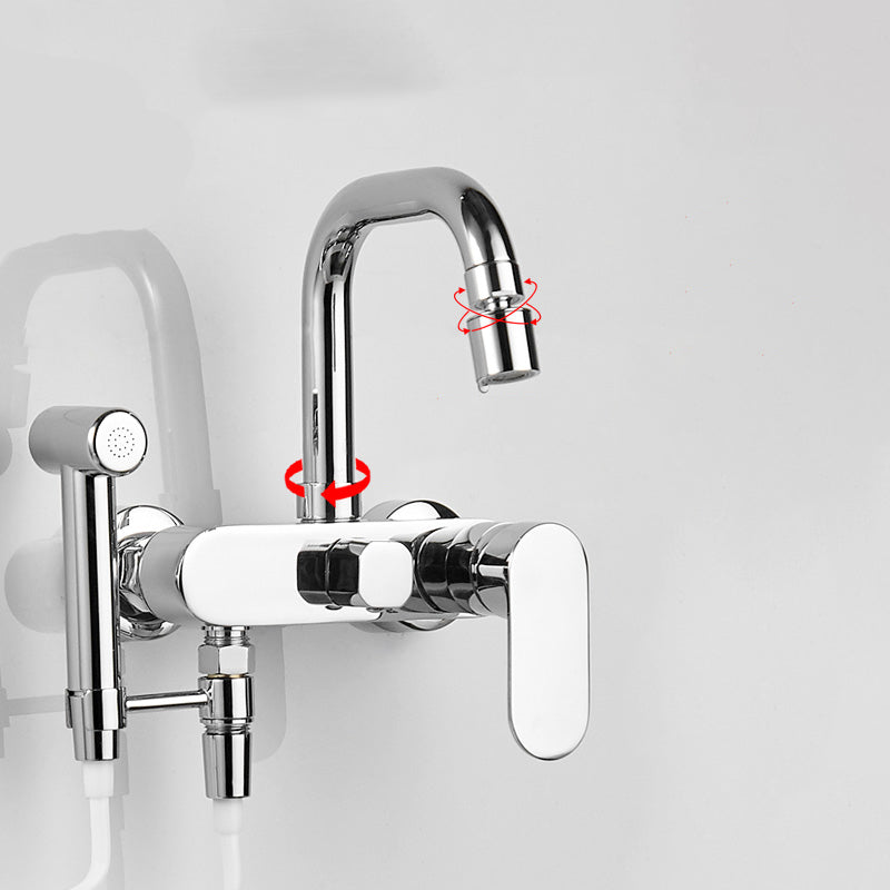 Modern Chrome Bathtub Faucet Lever Handle Trim