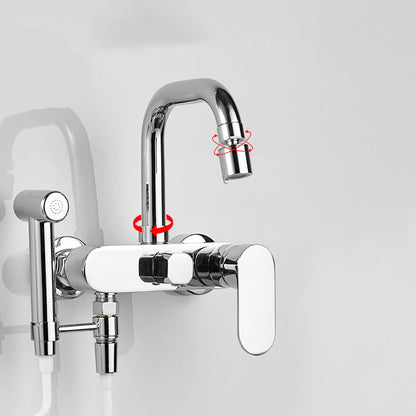 Modern Chrome Bathtub Faucet Lever Handle Trim