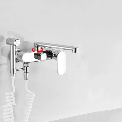 Modern Chrome Bathtub Faucet Lever Handle Trim