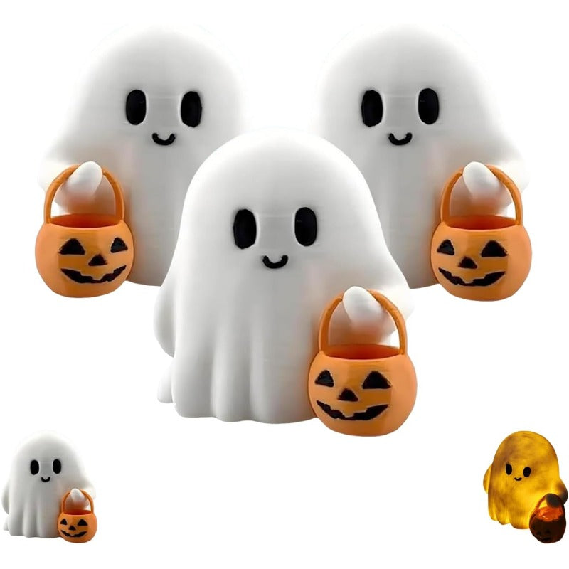 Small Ghostly LED Pumpkin Nightlight