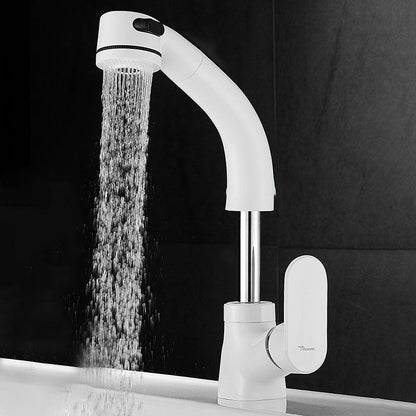 Stylish Brass Bathroom Faucet with Pull Down Lever Handle