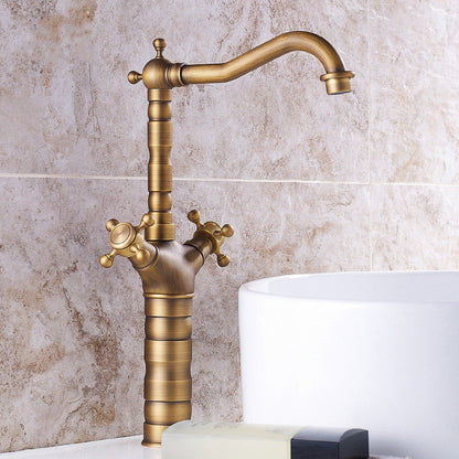 Modern Cross Handle Bathroom Sink Faucet