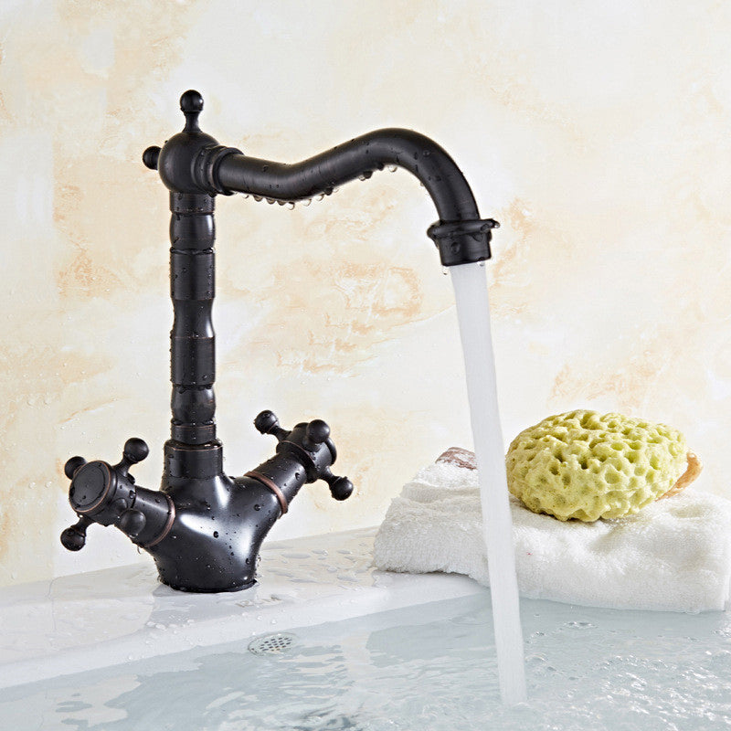 Modern Cross Handle Bathroom Sink Faucet