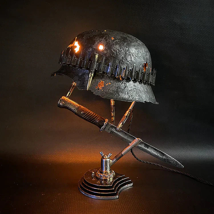 Unique Resin Desk Lamp with Helmet Design
