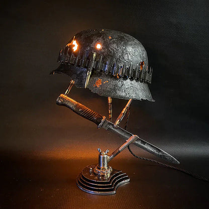 Unique Resin Desk Lamp with Helmet Design