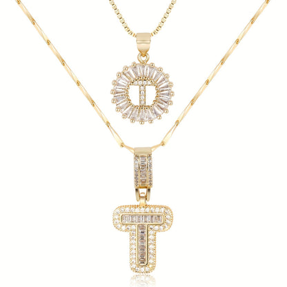 Personalized 14k Gold Initial Diamond Pendants