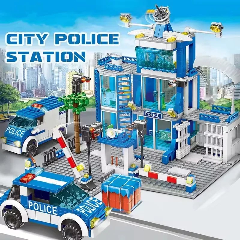 Large Police Building Blocks Toy Set for Kids Ages 6+ - Halri