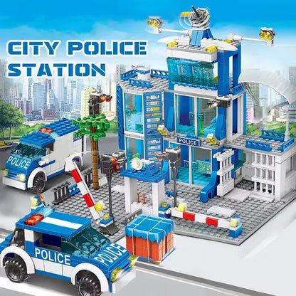 Large Police Building Blocks Toy Set for Kids Ages 6+ - Halri
