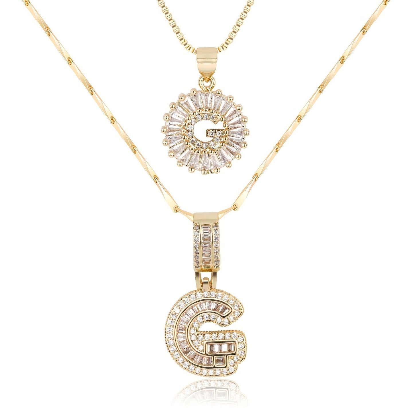 Personalized 14k Gold Initial Diamond Pendants