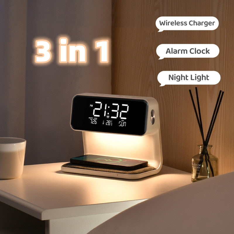 Smart Bedside Table Lamp with Charger and Clock - Halri