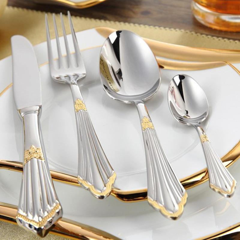 Premium 4-Piece Gold Plated Stainless Steel Cutlery Set - Halri