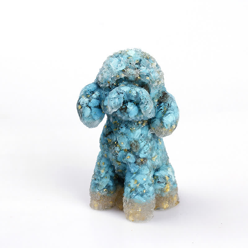 Beautiful Gemstone Dog Figurine Ornament