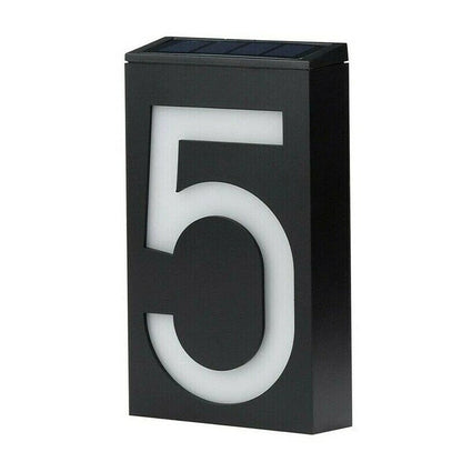 Solar Powered House Number Sign - Eco Modern Display