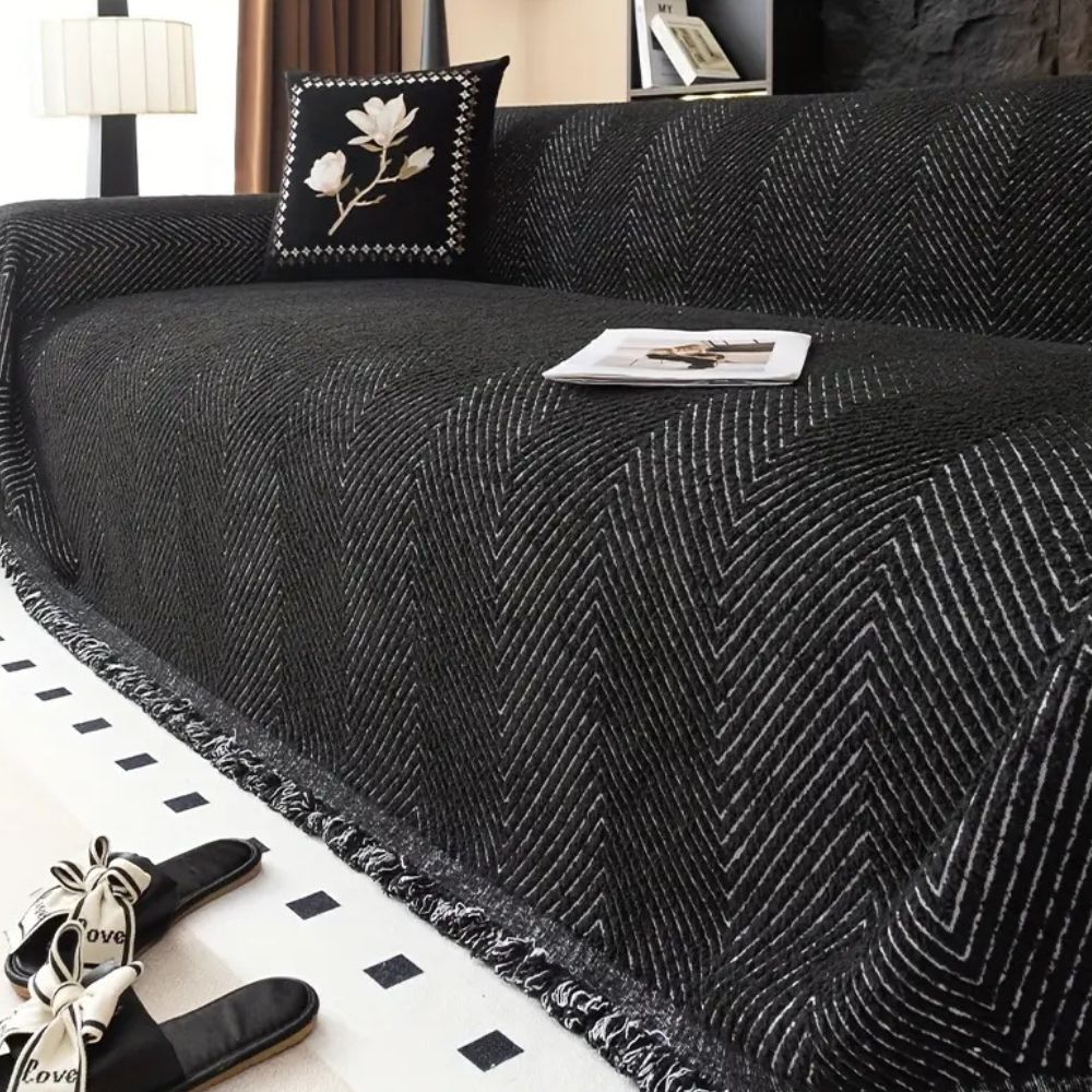 Stylish Herringbone Sofa Protector Waterproof Fabric Cover