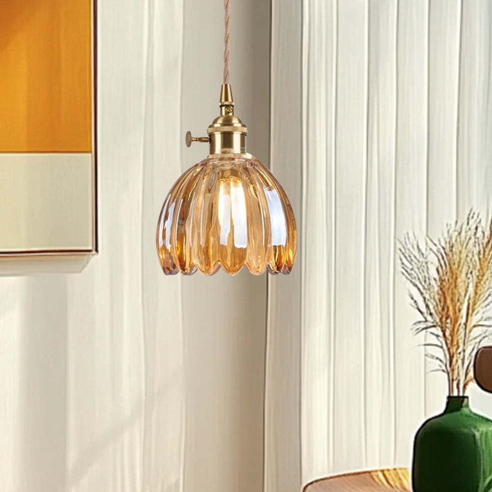 Modern Retro Glass Flower Pendant Light