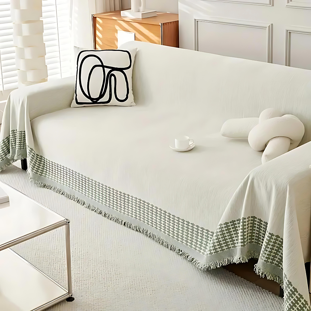 Stylish Sofa Throw Blanket with Fringe
